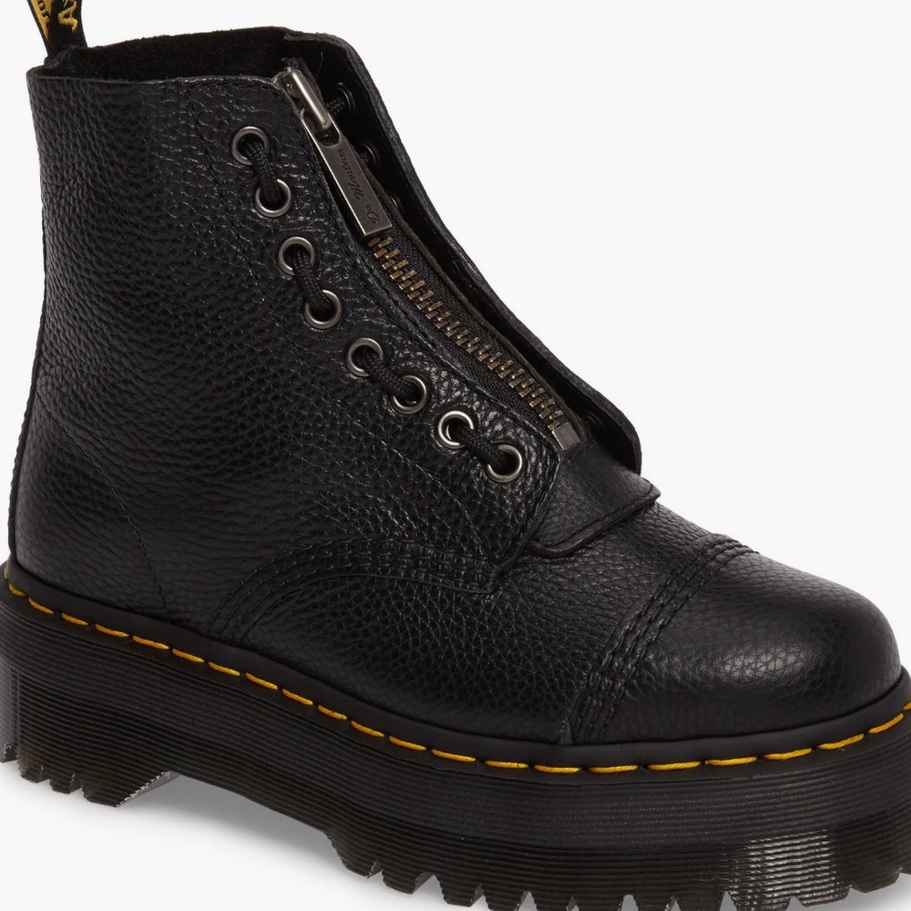 Doc Marten Black Leather Platform Boots - like new!